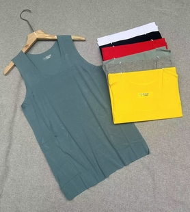 大码背心男无痕无袖薄款莫代尔冰丝跨栏加肥码运动透气男黄色背心