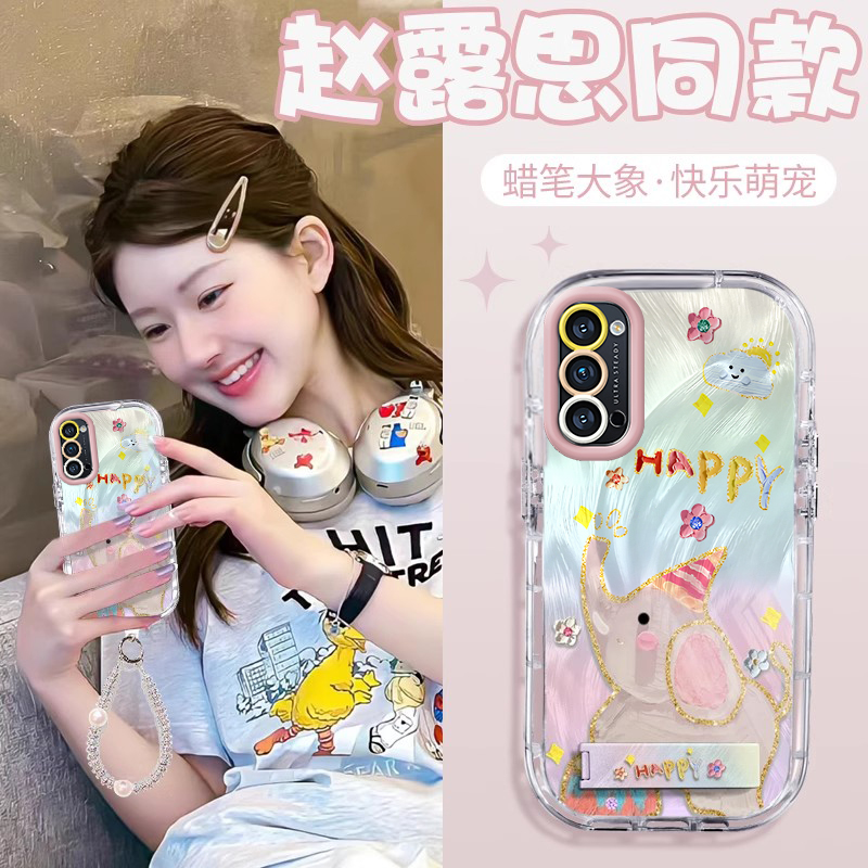 赵露思同款OPPOReno4壳透明PDPM00全包防摔薄男女可爱套外壳