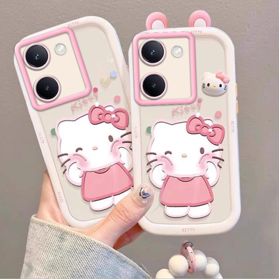泡芙kt猫vivoY375G壳情侣全包防摔软硅胶高级男女可爱套外壳