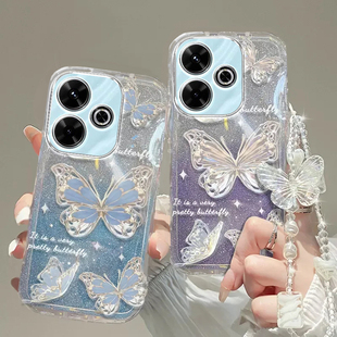 红米note13R手机壳红米note 12透明11蝴蝶套全包PRO+防摔E潮奢华14高档10手链8闪粉9男女10a潮7薄5款新redmi