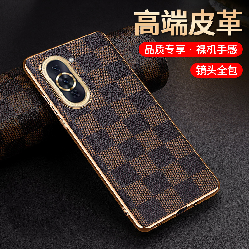 欧美lv大牌真皮套电镀手机壳