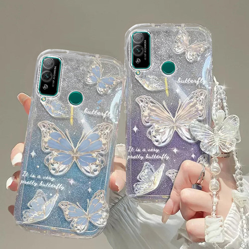 荣耀play4T手机壳荣耀play 3透明蝴蝶5套6全包pro防摔T潮note10奢华9高档C手链30闪粉100款40新50软80女honor