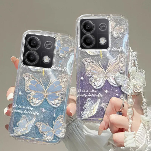 红米note13手机壳红米note 12透明11蝴蝶套全包PRO+防摔E潮R奢华14高档10手链8闪粉9男女10a潮7薄5款新redmi