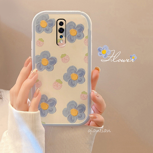 oppo RenoZ手机壳创意可爱全包闺蜜防摔蓝花潮仙女清新oppoRenoZ