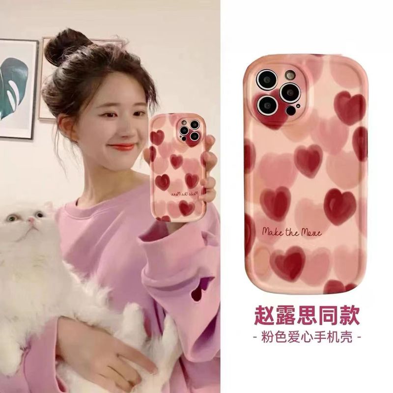 透明红色爱心手机壳可爱