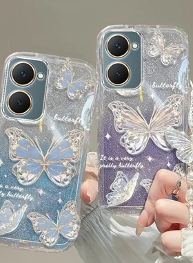 vivo Y37手机壳Y3透明Y5s软Y7s套Y9s全包Y10防摔Y11潮Y30奢华Y31s高档Y32蝴蝶M+手链36闪粉Y33男Y35女vivoY37