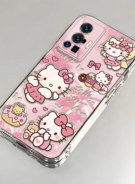 卡通kt猫vivoX70Pro壳透明V2134A全包防摔高级男女可爱套外壳