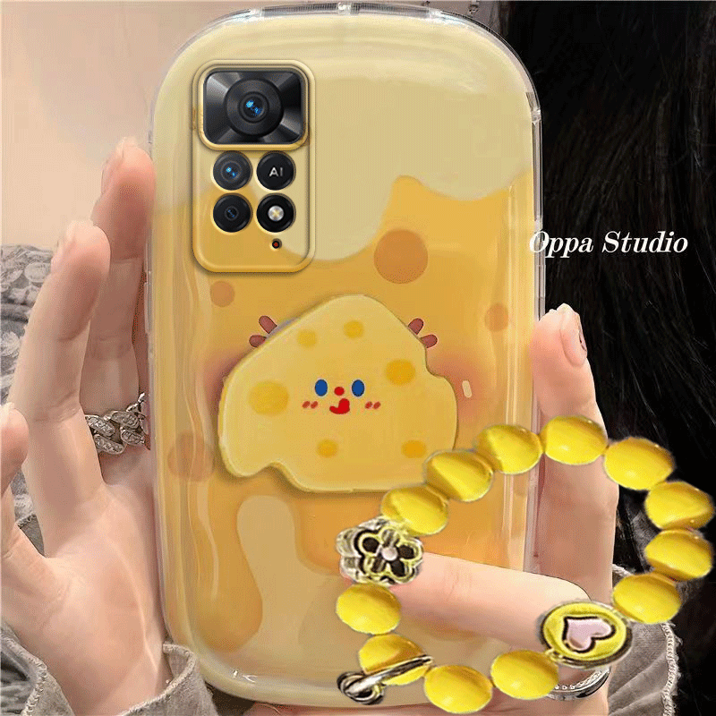 红米note11e/11epro手机壳可爱黄色奶酪卡通note11e/11epro适用新款防摔硅胶软女创意全包气垫保护套