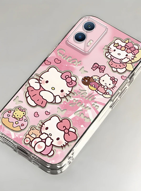 卡通kt猫iQOOU5壳透明V2165A全包防摔硅胶高级男女可爱套外壳