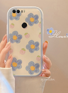 荣耀8手机壳创意可爱全包闺蜜防摔蓝花潮款仙女honor清新FRD-AL00