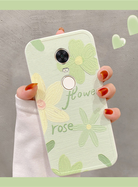 适用红米Note4手机壳4x闺蜜小花油画可爱创意全包潮牌款仙女清新redmi