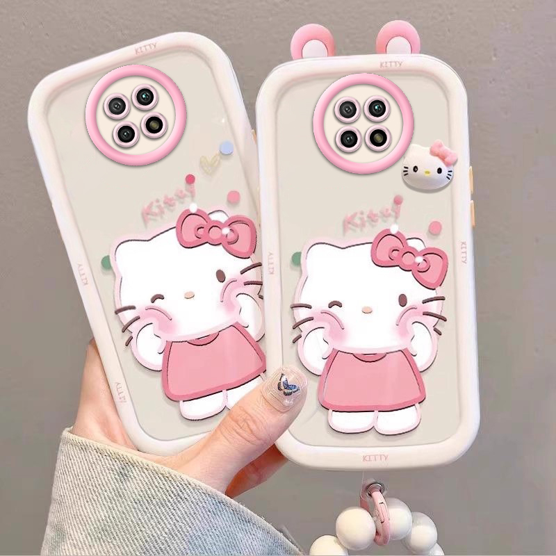 泡芙kt猫红米Note95G壳M2007J22C情侣全包防摔男女可爱套外壳