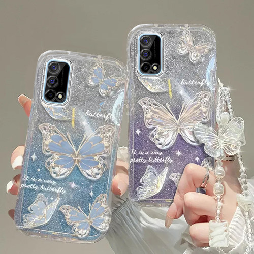 Realme真我Q2手机壳Realme Q透明Q3蝴蝶Q5套25全包X2防摔X7潮V3奢华V11高档V15手链V60闪粉V23大师V30狂欢V50