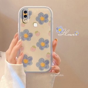 vivo y85手机壳y85a创意可爱全包闺蜜防摔蓝花vivoY85仙女清新v9