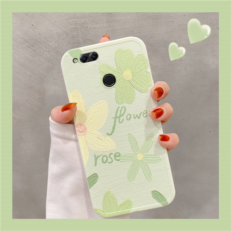 华为荣耀畅玩7x手机壳闺蜜小花油画可爱创意全包潮牌清新BND-AL10