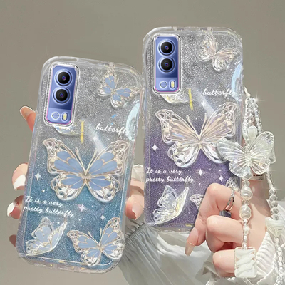 vivo Y53s手机壳Y50透明Y5s蝴蝶Y51套Y52T全包Y55防摔Y67潮Y30奢华Y31s高档Y32手链66闪粉Y33男Y35女vivoY53s