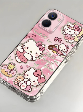 卡通kt猫realme真我V30t壳透明RMX3618全包防摔女可爱套外壳