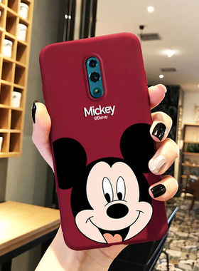 opporeno手机壳renoz米奇reno2z可爱reno2软磨砂薄新硅胶男女通用红色春节新年兔年