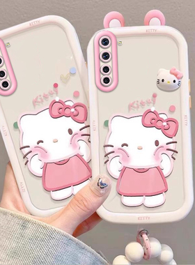 泡芙kt猫realmeXT壳情侣全包防摔薄软硅胶高级男女可爱套外壳