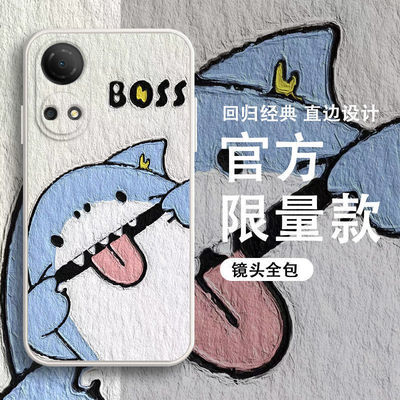 油画淘气鲨鱼柴犬熊猫手机壳