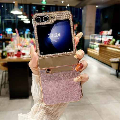 三星Z Flip5手机壳三星Z Flip4代折叠屏ZFlip5五代壳膜一体ZFlip4保护套女晶莹闪粉繁星女神星空Galaxy洛可可