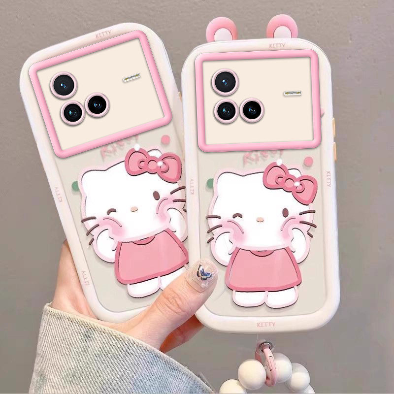 泡芙kt猫vivoX80壳V2183A情侣全包防摔软高级男女可爱套外壳