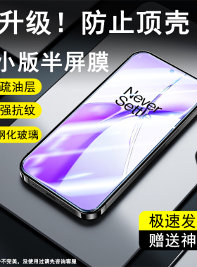 适用一加ace2V半屏膜1+acePro/3V高清9/9R电镀防指纹9RT/8T/7/7T/6/10T/ace竞速版非全屏2.5D钢化膜