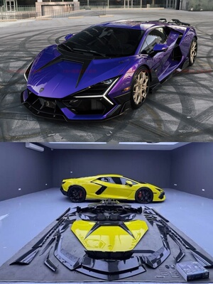 兰博基尼Revuelto改装MANSORY迈莎锐款包围套件碳纤维前唇后唇