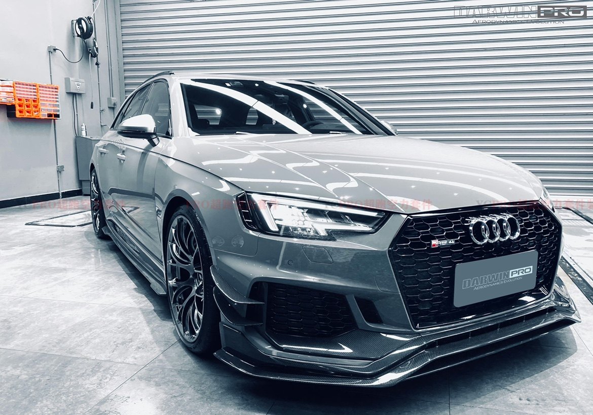 奥迪rs4改装imp达尔文款包围套件碳纤维前唇侧裙后唇尾翼风刀排气