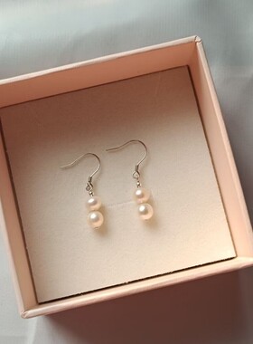 高性价比～纯925银耳钩～强光天然淡水珍珠耳环～简约大气优雅