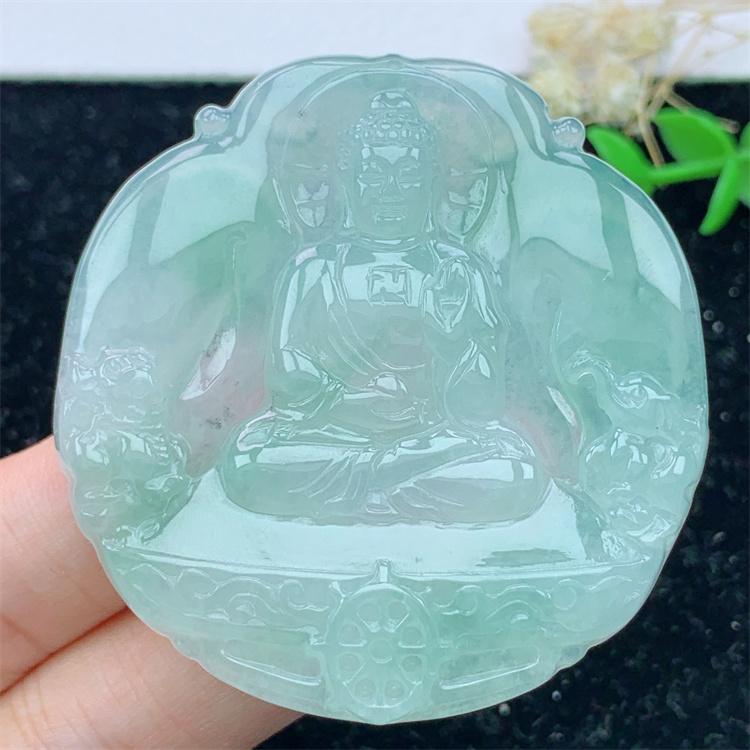 缅禄天然翡翠A货成品阿弥挂件