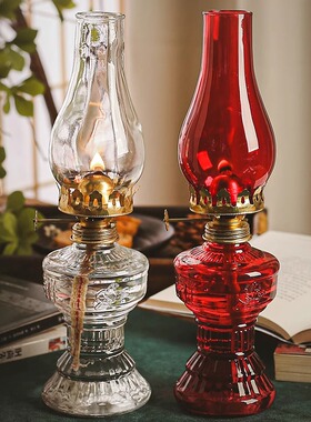 玻璃马灯复古台式老式煤油灯用油火水灯怀旧老油灯供佛长明灯灯盏