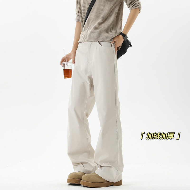 RMWS秋冬加厚加绒无影墙美式微喇西裤休闲直筒裤男青年宽松质感