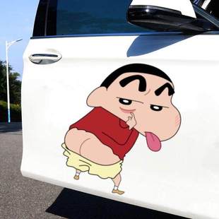 汽车贴纸蜡笔小新个性搞怪遮挡划痕电动摩托车装饰贴画窗户防水贴