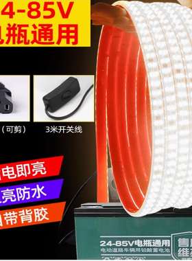 地摊低压LED灯带12伏48v60V72V电瓶车照明日光三轮车专用夜市长条
