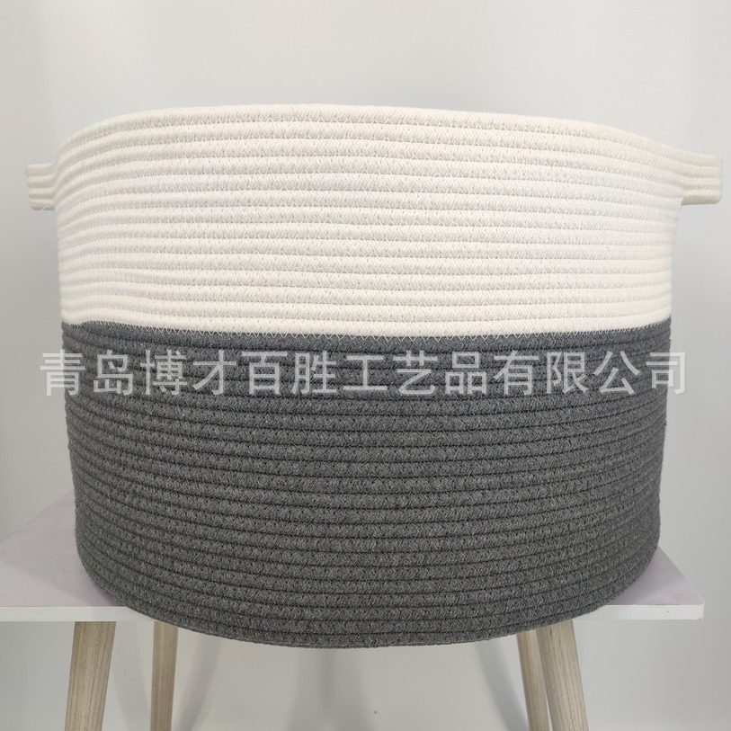 工厂现货棉绳编织工艺品棉绳筐收纳篮简约杂物脏衣篮储物篮,收纳整理,脏衣篮,淘宝优惠券,粉丝福利购,淘宝优惠卷