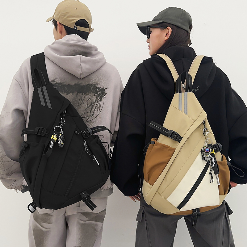 斜挎包潮牌运动学生单肩骑行胸包