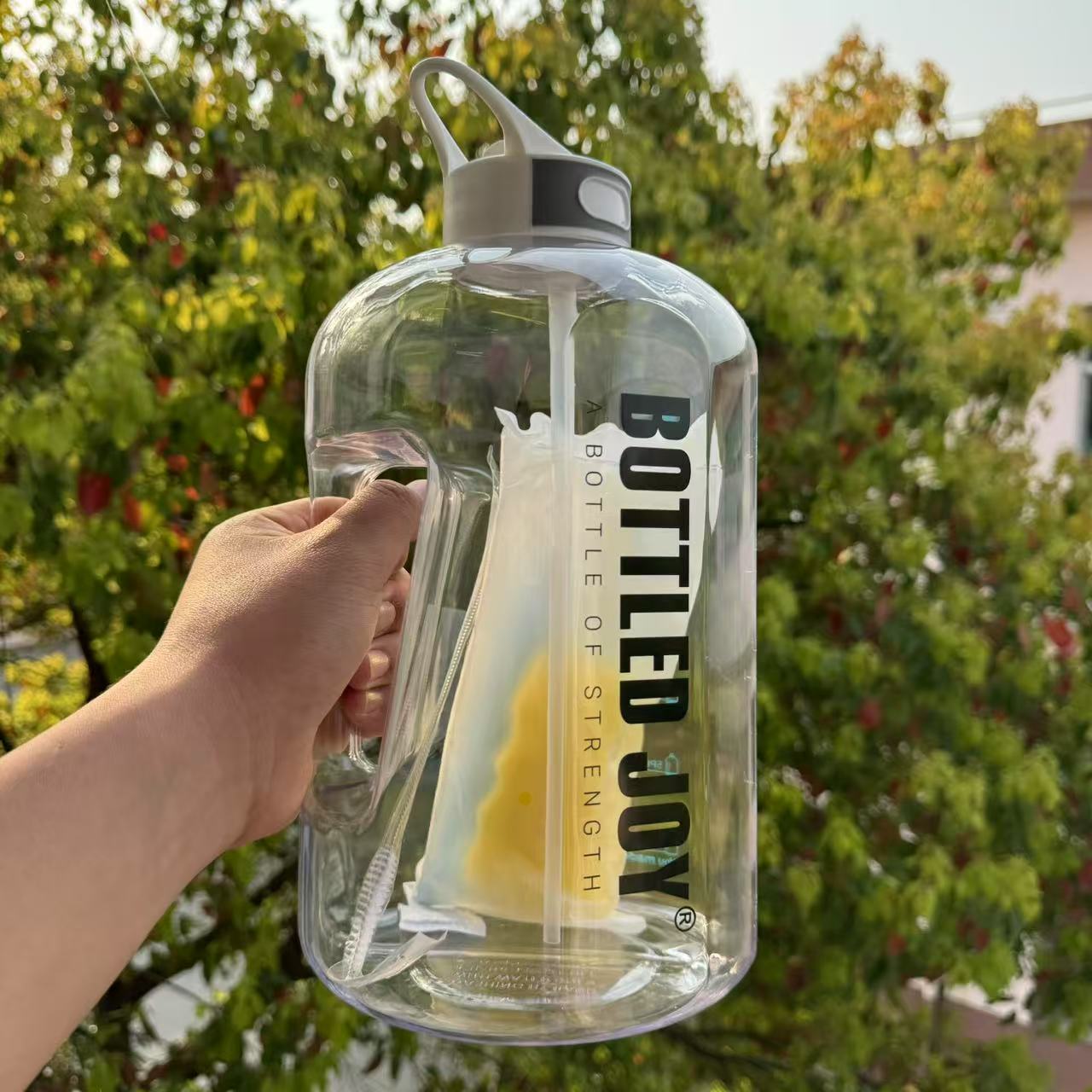BOTTLED JOY明星同款吨吨桶两用吸管夏季运动随时喝水带杯刷