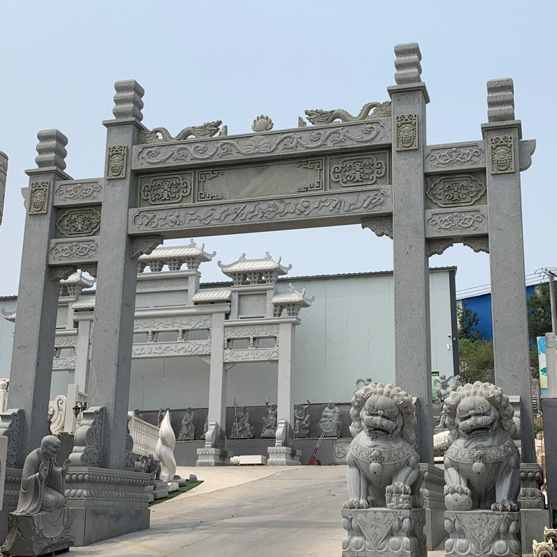 石雕大理石牌楼牌坊村口寺庙山门古建筑旅游区大型景观雕塑摆件