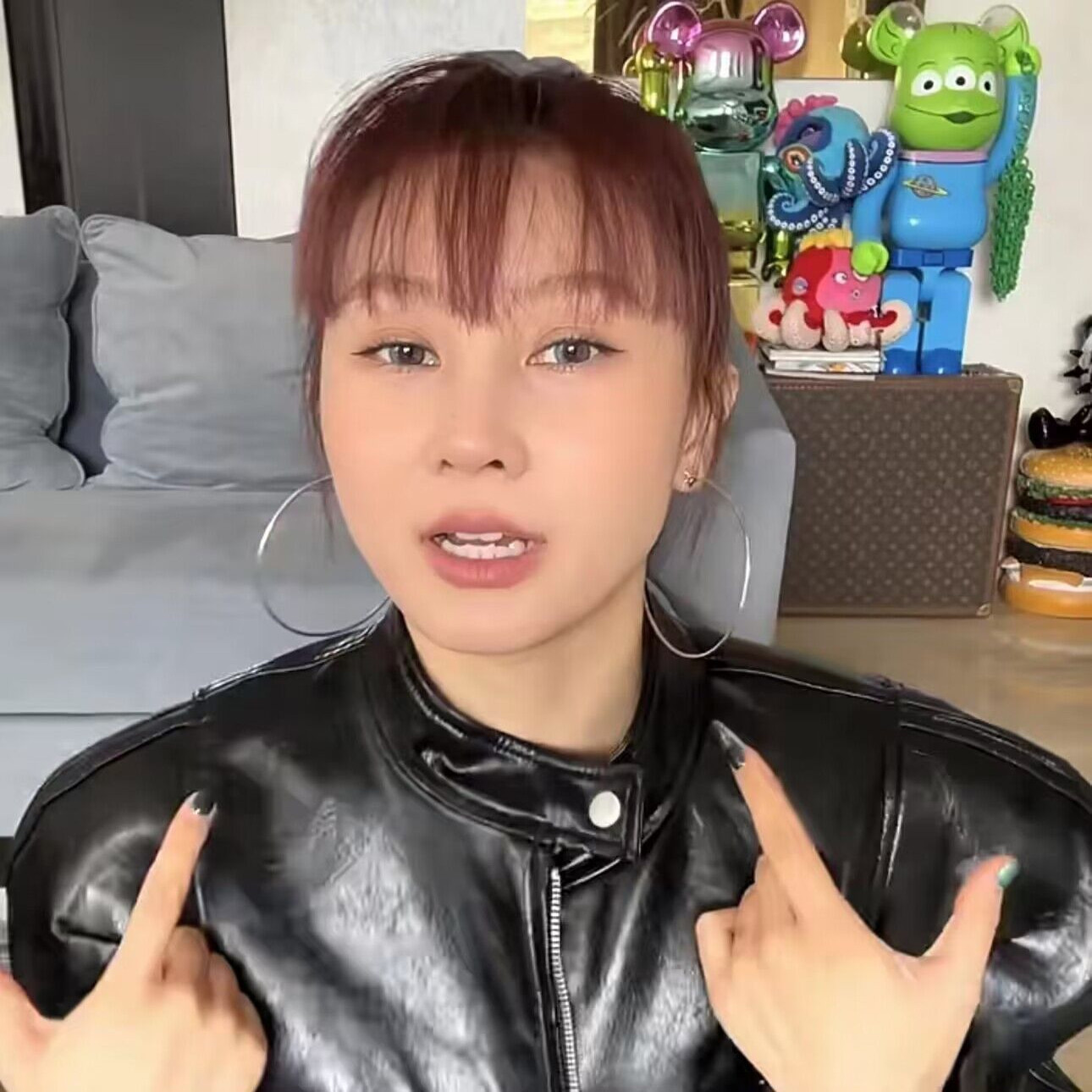 克潮流925纯银ch圆环耳圈大圈圈耳钉耳环女耳坠羅心唐嫣同款耳饰
