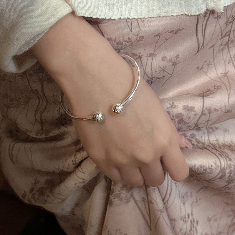 克罗潮牌手串开口珠珠手链饰品爱心手环男女款手环CH925纯银手镯