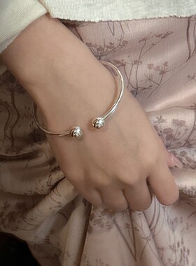 克罗潮牌手串开口珠珠手链饰品爱心手环男女款手环CH925纯银手镯