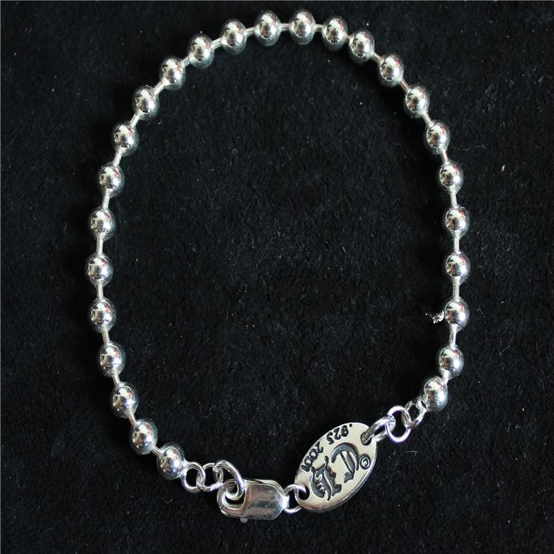 克罗潮牌经典GD同款潮人饰品心十字架手链男女手环CH925纯银手镯