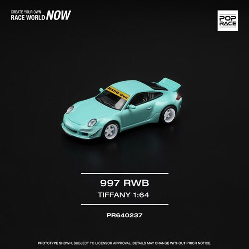 POPRACE 1:64 RWB 997 TIFFANY BLUE 蒂芙尼蓝 仿真 合金汽车模型
