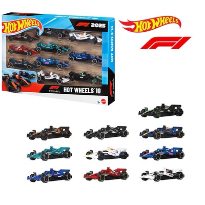 Hot Wheels风火轮JMM24 F1赛车十辆装2025年仿真合金汽车模型玩具