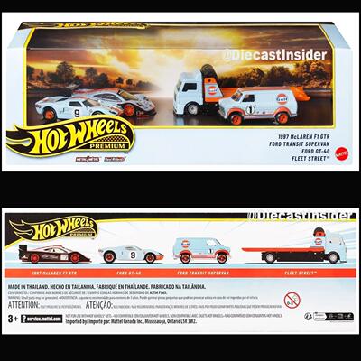 Hot Wheels风火轮 勒芒车库GMH39 迈凯伦F1福特GT40 合金汽车模型