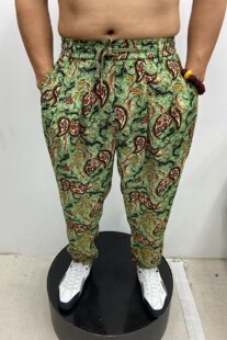 透气中年加大加肥抗皱小脚哈伦花裤 夏季 印花老爹裤 宽松薄款 潮 男士