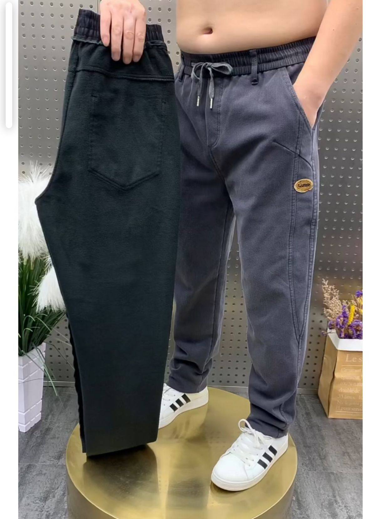 春秋新款弹力老爹牛仔裤宽松男士休闲裤哈伦裤加绒中年直筒长裤潮,男装,牛仔裤,淘宝优惠券,粉丝福利购,淘宝优惠卷