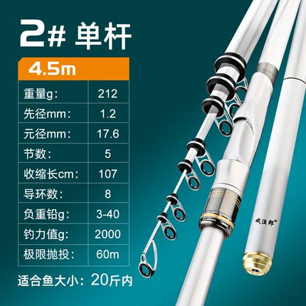 进口碳布2号3号7号矶钓杆手海两用杆远投滑漂杆大导环矶钓竿套装