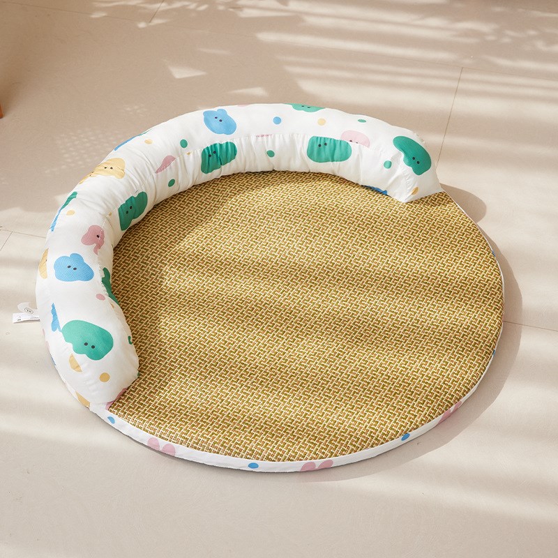 夏季猫窝四季通用猫床猫咪睡窝凉席幼猫超大编织猫窝凉感狗窝垫子